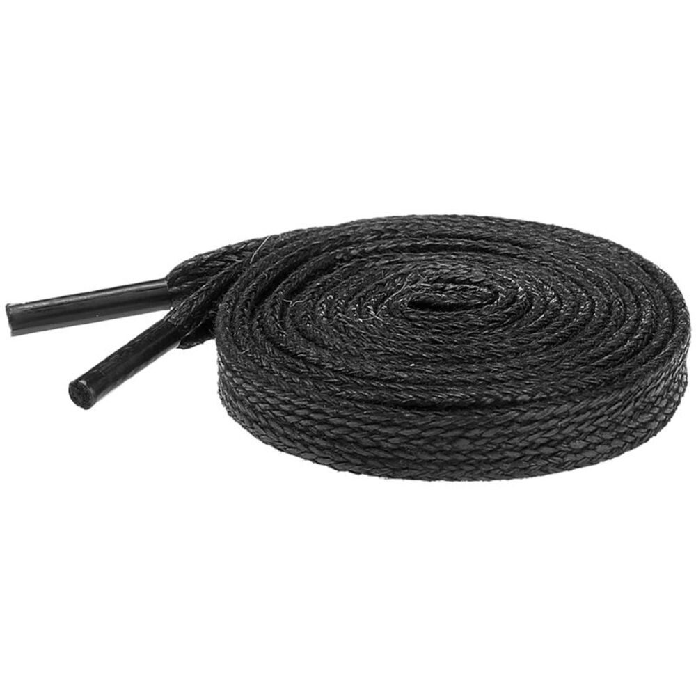1 Pair Flat Shoe Laces, Unisex Waxed Cotton Athletic Shoelaces Black